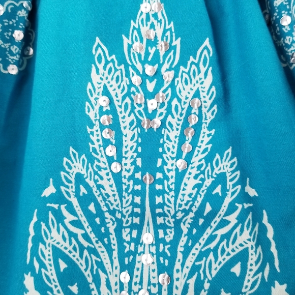 Cotton Express skirt with ribbon and sequins sz M - Picture 5 of 7